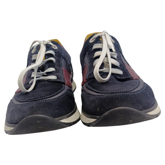 Louis Vuitton Miles Sneakers med snörning i flerfärgad mocka och läder - Image 2