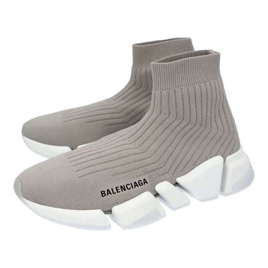Dames Balenciaga Speed 2.0 Sneaker in Grijs met Witte Zool - Image 3