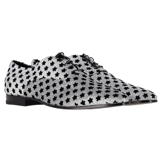 Saint Laurent Stjärntryck Oxfords i Silver Glitter - Image 4