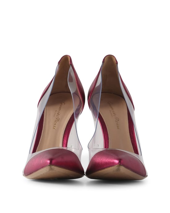 Gianvito Rossi Metallic Pink Leather And PVC Pumps - Image 2