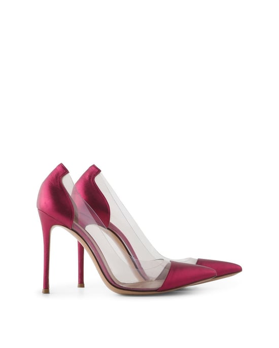 Gianvito Rossi Metallic Pink Leather And PVC Pumps - Image 4