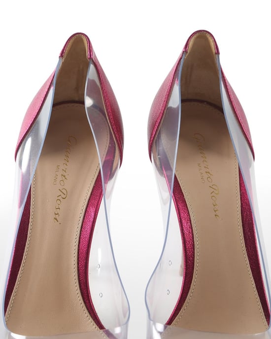 Gianvito Rossi Metallic Pink Leather And PVC Pumps - Image 6