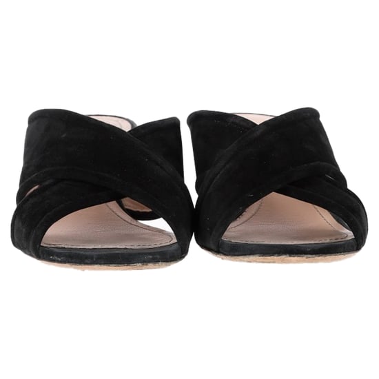 Nicholas Kirkwood Cross-Strap Mules in Black Suede - Image 2
