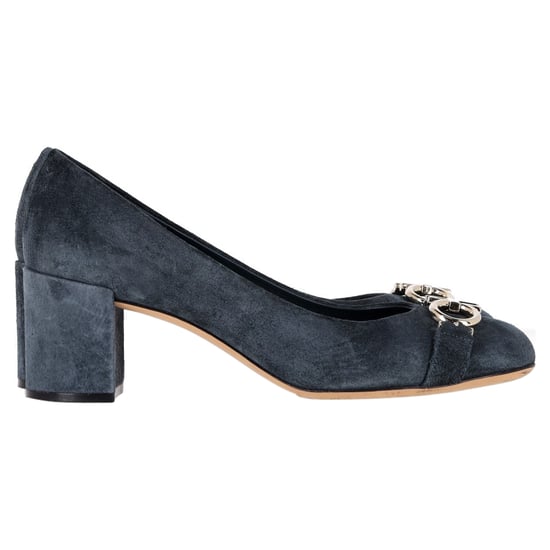 Ferragamo Garda Pumps in Blue Suede - Image 1