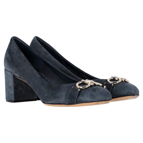 Ferragamo Garda Pumps in Blue Suede - Image 2