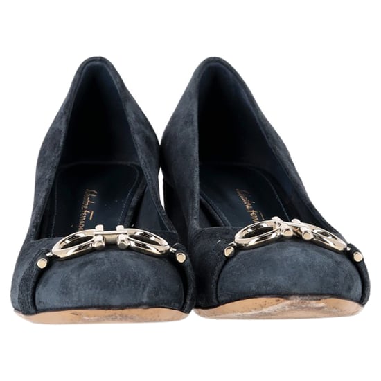 Ferragamo Garda Pumps in Blue Suede - Image 4