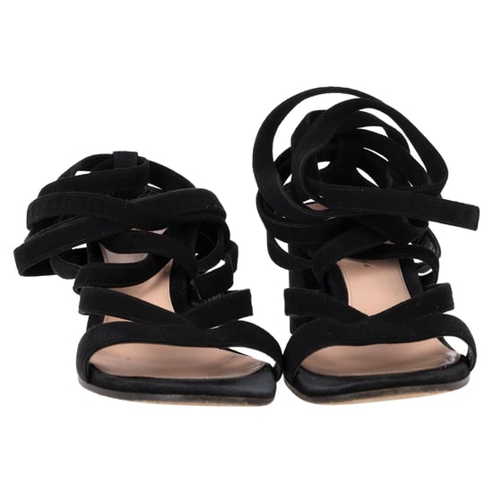 Gianvito Rossi Wrap Sandal Heels in Black Suede - Image 2