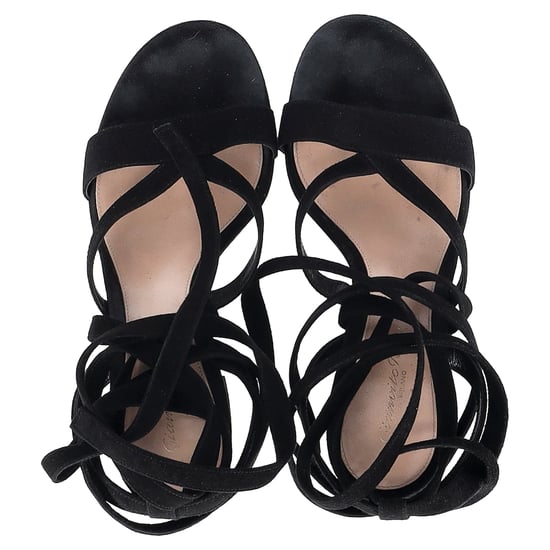 Gianvito Rossi Wrap Sandal Heels in Black Suede - Image 4