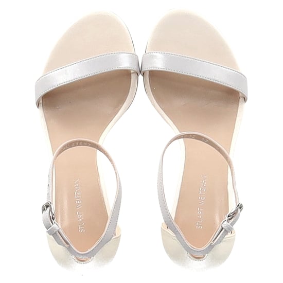 Stuart Weitzman Nearlynude Sandal Heels in Nude and Grey Leather - Image 3