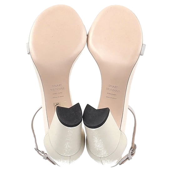 Stuart Weitzman Nearlynude Sandal Heels in Nude and Grey Leather - Image 6