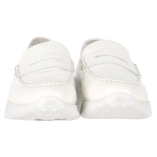 Tod's x Alber Elbaz Croc-Embossed Loafers in White Leather - Image 2