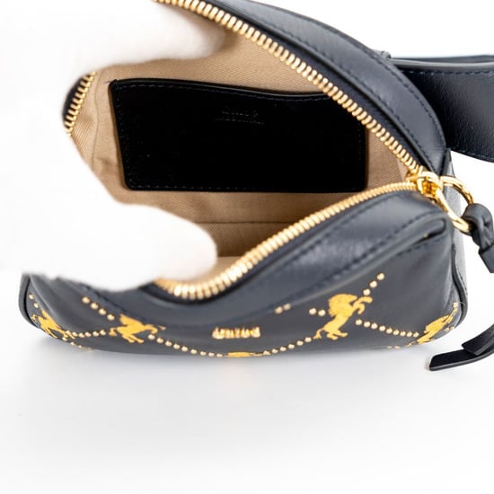 Chloé belt bag in navy leather with embroidered horses - Image 3