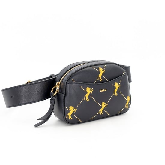 Chloé belt bag in navy leather with embroidered horses - Image 6