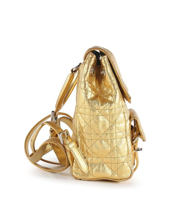 Dior Stardust Gold Leather Cannage Backpack - Image 3