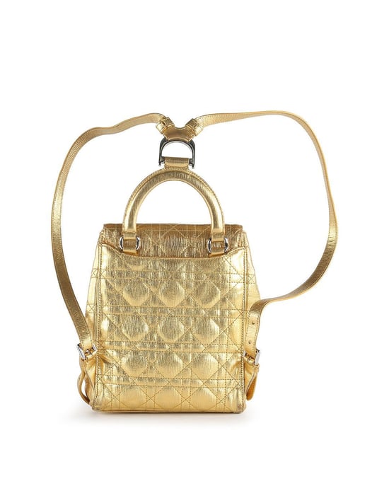 Dior Stardust Gold Leather Cannage Backpack - Image 4