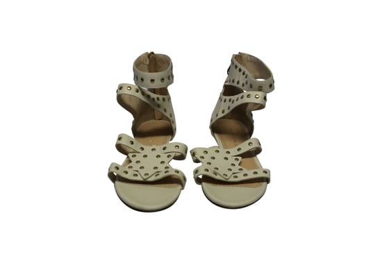 Charlotte Olympia Studded Star Sandals in White Calfskin Leather - Image 2