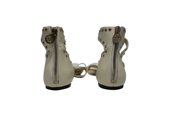 Charlotte Olympia Studded Star Sandals in White Calfskin Leather - Image 4