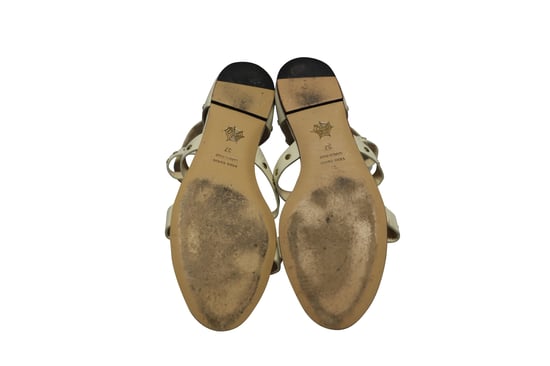 Charlotte Olympia Studded Star Sandals in White Calfskin Leather - Image 5