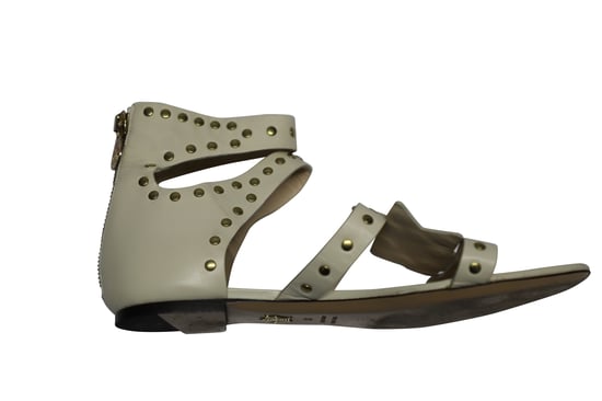 Charlotte Olympia Studded Star Sandals in White Calfskin Leather - Image 6
