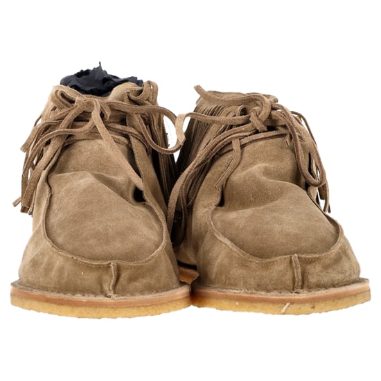 Saint Laurent Nino Fransade Ankelskor i Brunt Mocka - Image 2