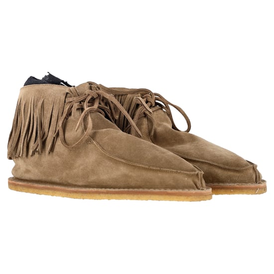 Saint Laurent Nino Fransade Ankelskor i Brunt Mocka - Image 3