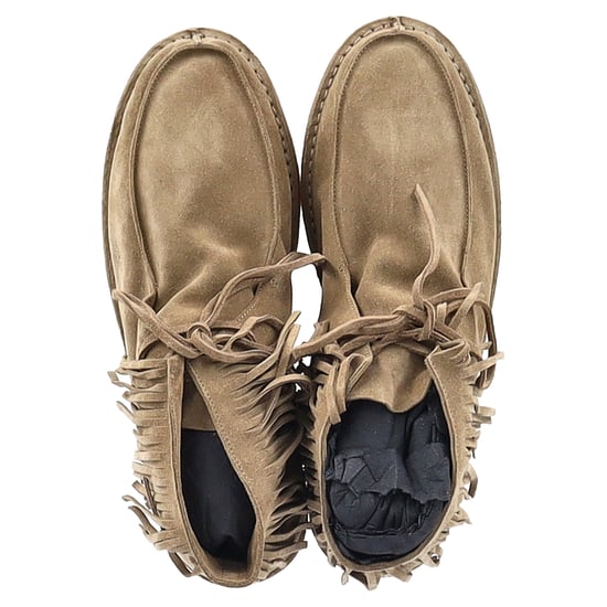 Saint Laurent Nino Fransade Ankelskor i Brunt Mocka - Image 6