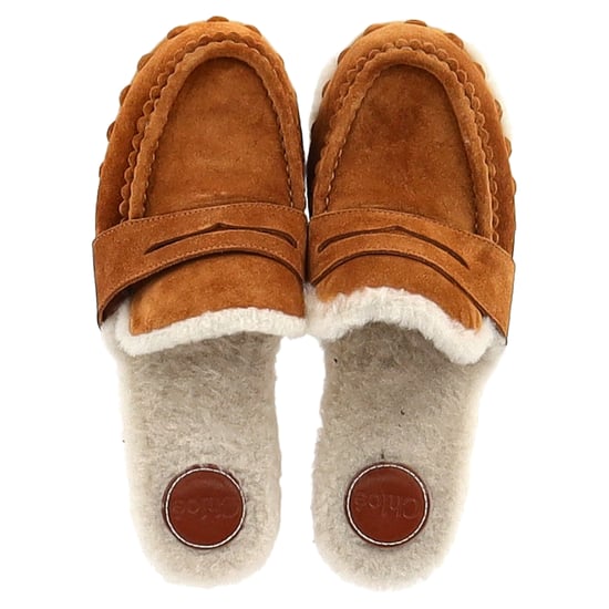 Chloé Joy Slippers In Brown Suede - Image 4
