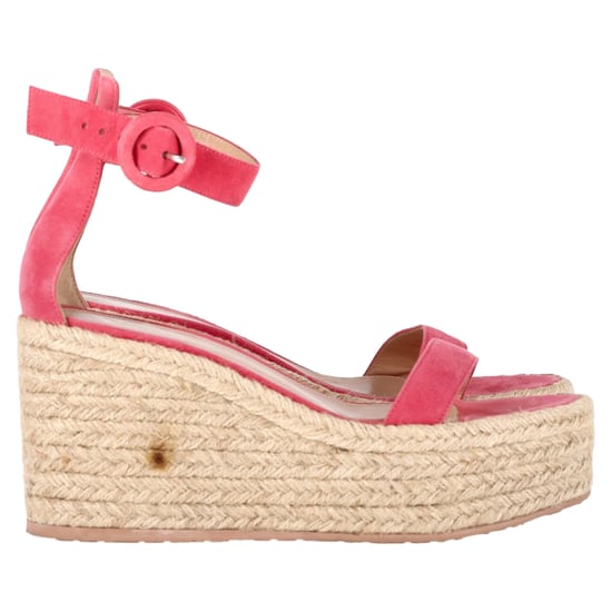 Gianvito Rossi Portofino Platform Wedge Espadrille Sandals In Pink Suede - Image 1