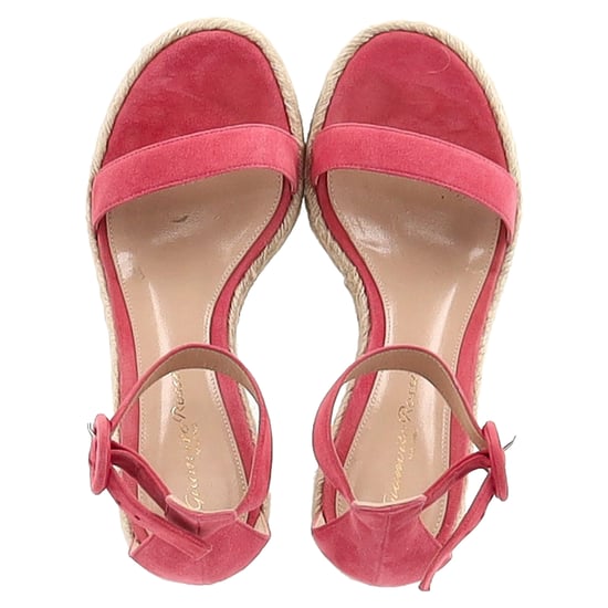 Gianvito Rossi Portofino Platform Wedge Espadrille Sandals In Pink Suede - Image 4