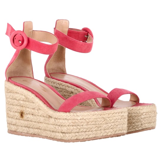 Gianvito Rossi Portofino Platform Wedge Espadrille Sandals In Pink Suede - Image 5