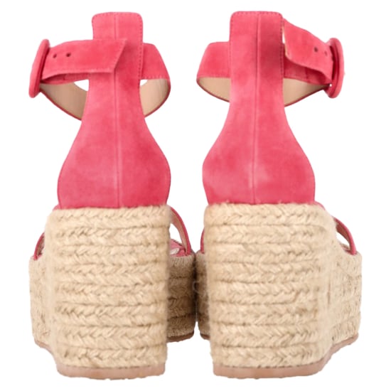 Gianvito Rossi Portofino Platform Wedge Espadrille Sandals In Pink Suede - Image 6