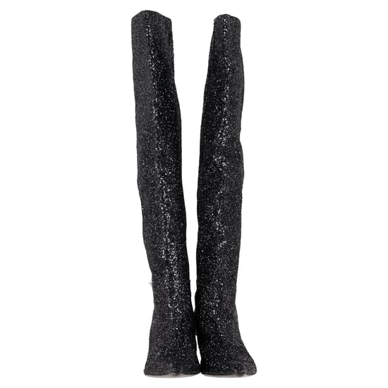 Alexander Wang Viola Slouch Knä-Höga Stövlar i Svart Glitter - Image 2