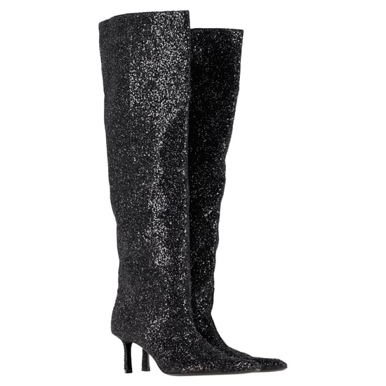 Alexander Wang Viola Slouch Knä-Höga Stövlar i Svart Glitter - Image 4