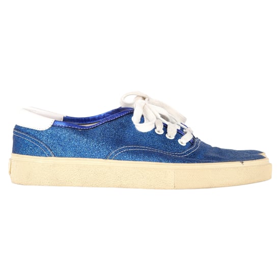 Saint Laurent Lage Sneakers in Blauwe Glitters - Image 1
