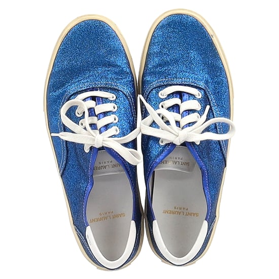 Saint Laurent Lage Sneakers in Blauwe Glitters - Image 3