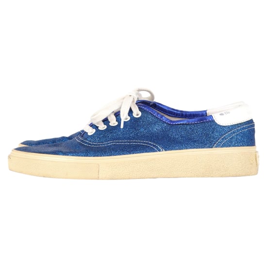 Saint Laurent Lage Sneakers in Blauwe Glitters - Image 4