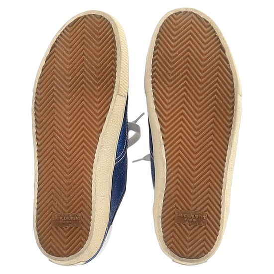 Saint Laurent Lage Sneakers in Blauwe Glitters - Image 6