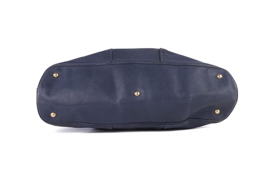 Yves Saint Laurent Navy Blue Leather Oversized Muse Bag - Image 4