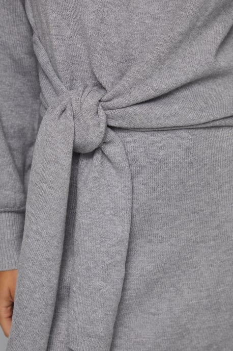 Slouchy Wrap Knitted Midi Dress - Image 5