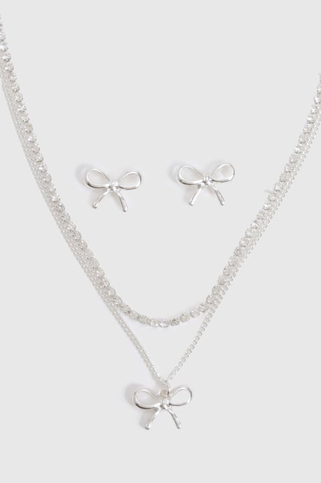 Embellished Bow Detail Jewellery Set - Image 3