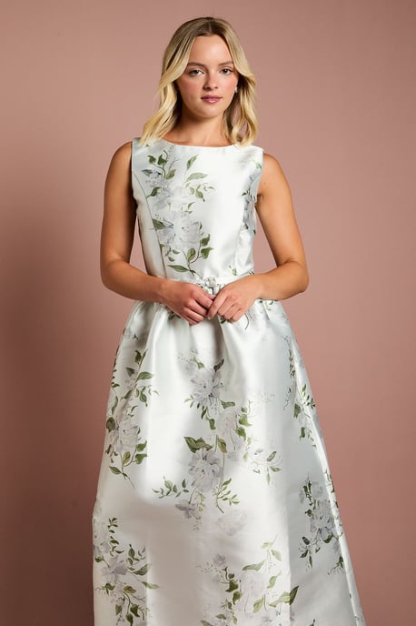 Teen Coast Twill Bow Floral Maxi Bridesmaid Dress - Image 2
