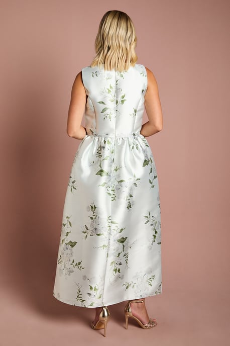 Teen Coast Twill Bow Floral Maxi Bridesmaid Dress - Image 3