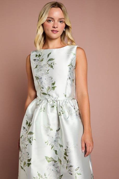 Teen Coast Twill Bow Floral Maxi Bridesmaid Dress - Image 4