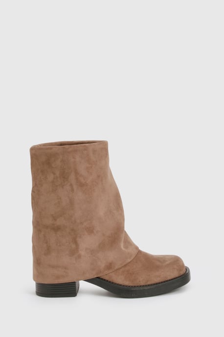 Faux Suede Fold Down Square Toe Boots - Image 3