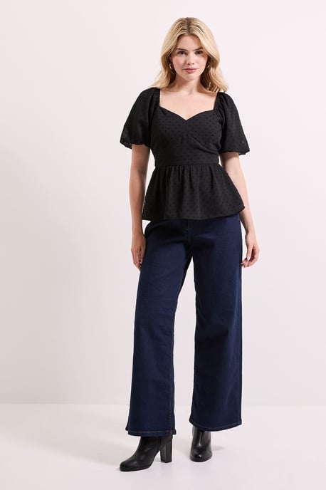 Sweetheart Tie Back Puff Sleeve Top - Image 1