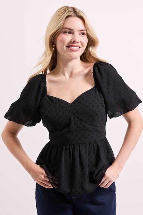 Sweetheart Tie Back Puff Sleeve Top - Image 2