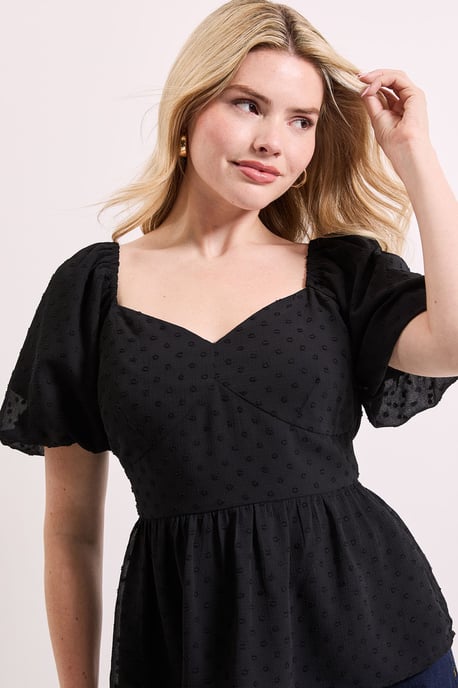 Sweetheart Tie Back Puff Sleeve Top - Image 3