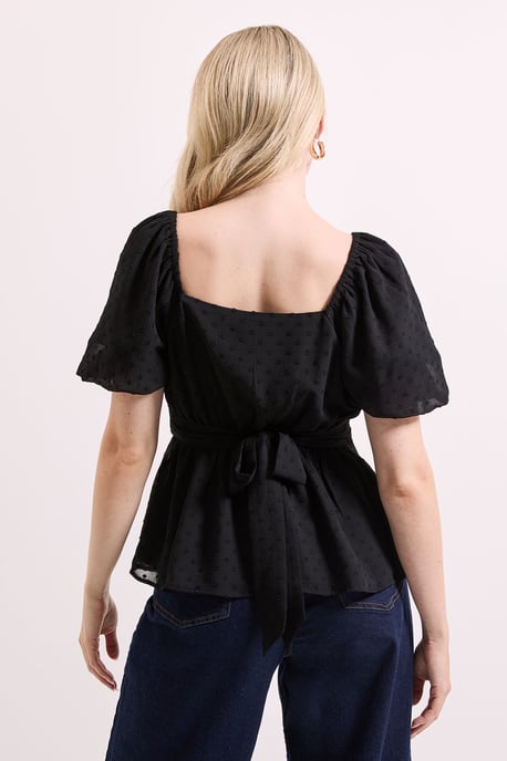 Sweetheart Tie Back Puff Sleeve Top - Image 4