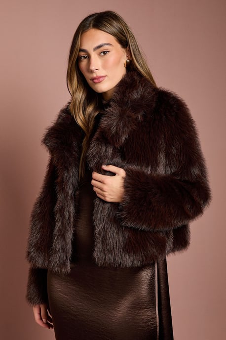 Occasion Short Faux Fur Coat - Image 1