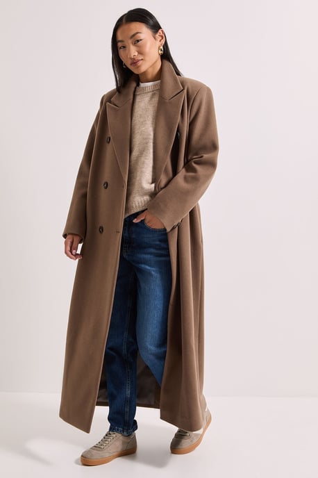 Petite Maxi Length Double Breasted Coat - Image 1